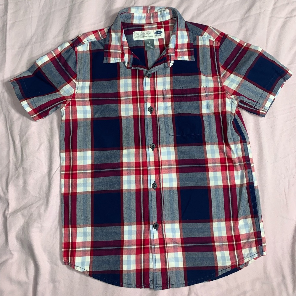 Old Navy Dress shirt for Boy Blue and Red